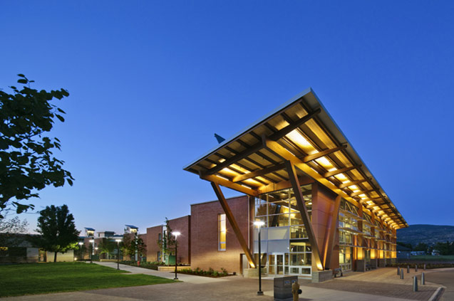 The Jim Pattison Centre of Excellence building at the Penticton Campus of Okanagan College [Image Source: www.alivingclassroom.com]